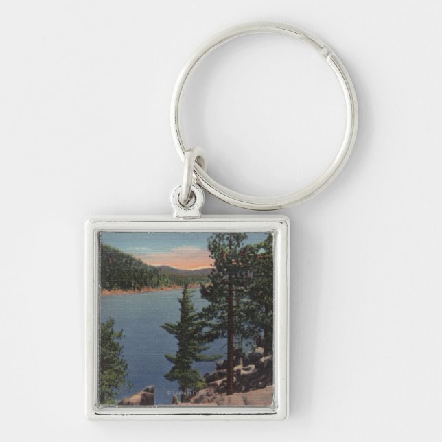 View of the Lake through the Pines Key Ring (Front)