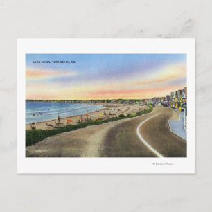 View of the Long Sands at York Beach Postcard