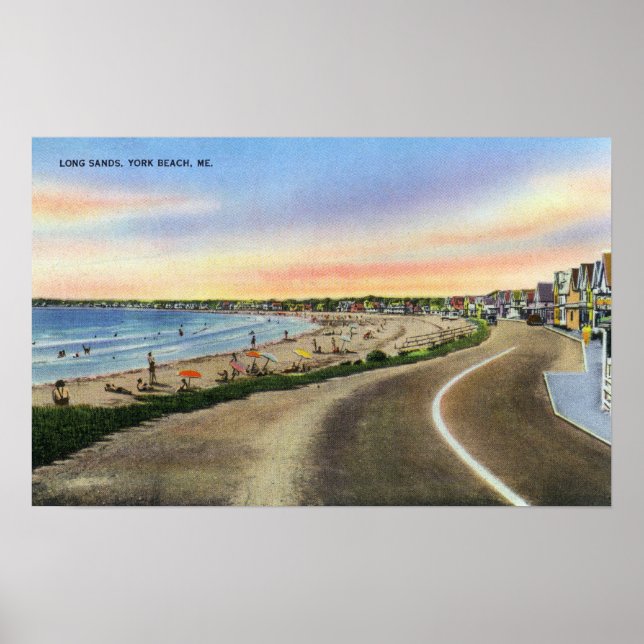 View of the Long Sands at York Beach Poster (Front)