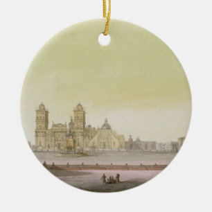 View of the main square in Mexico City (colour eng Ceramic Tree Decoration