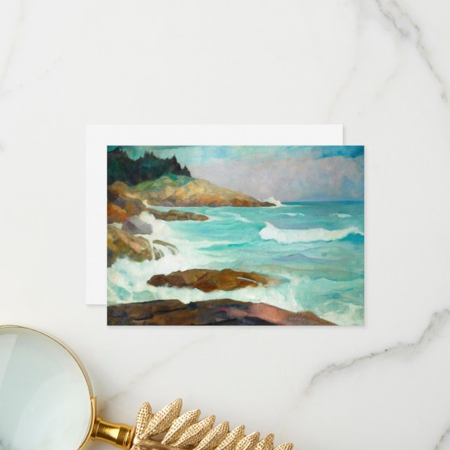 View of the Maine Coast by Newell Convers Wyeth Thank You Card (Front/Back In Situ)