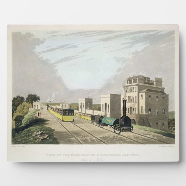 View of the Manchester and Liverpool Railway, take Plaque (Front)