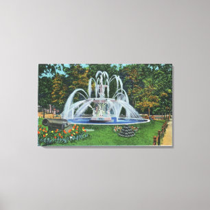 View of the Memorial Fountain, Vassar College Canvas Print