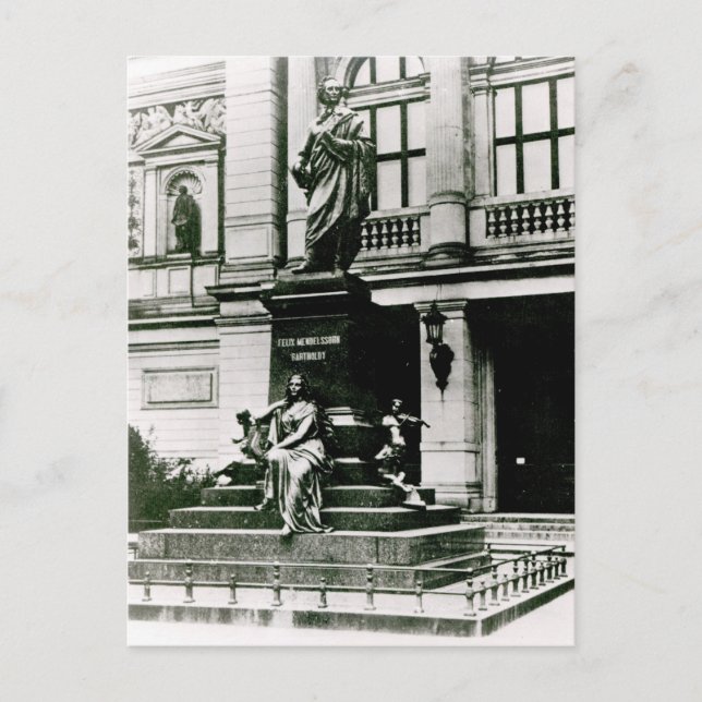 View of the Mendelssohn statue Postcard (Front)