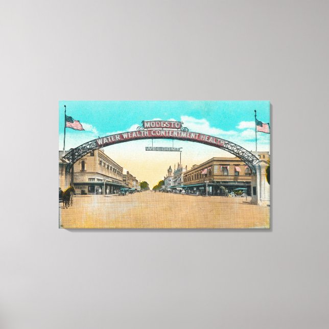 View of the Modesto Welcoming ArchModesto, CA Canvas Print (Front)