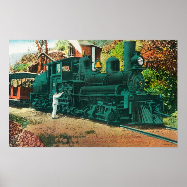 View of the Mt. Tamalpais Railway Train Poster (Front)