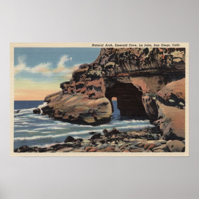 View of the Natural Arch, Emerald Cove Poster (Front)
