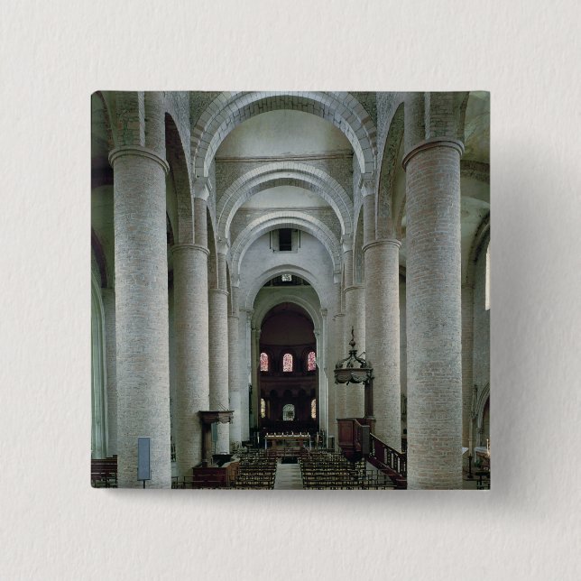 View of the nave, looking towards the altar 15 cm square badge (Front)