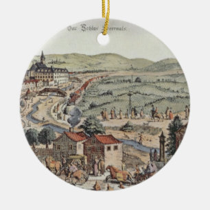 View of the north of Vienna with the Schlos Hernal Ceramic Tree Decoration