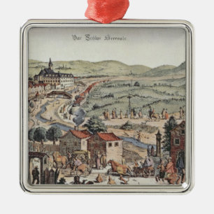 View of the north of Vienna with the Schlos Hernal Metal Tree Decoration