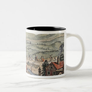 View of the north of Vienna with the Schlos Hernal Two-Tone Coffee Mug