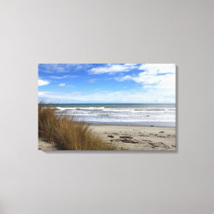 View of the ocean & beach from the dunes canvas print