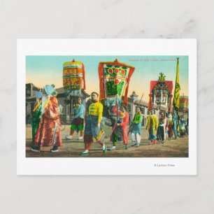 View of the Parade of the Tongs, Chinatown Postcard