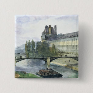 View of the Pavillon de Flore of the Louvre 15 Cm Square Badge