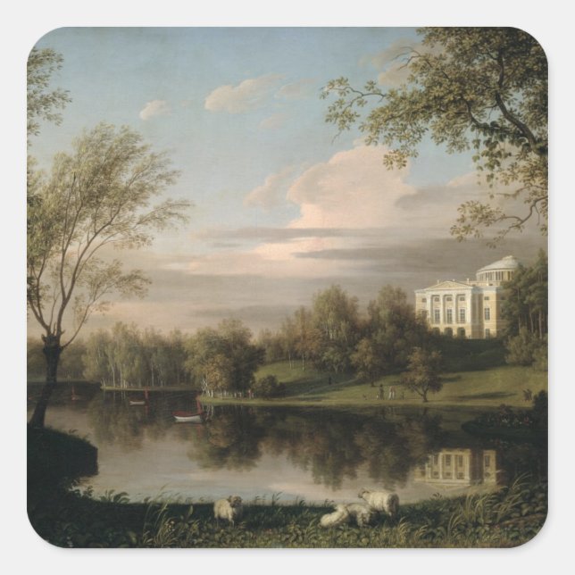 View of the Pavlovsk Palace, c.1800 Square Sticker (Front)