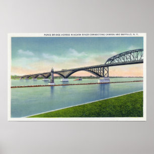 View of the Peace Bridge over Niagara River Poster