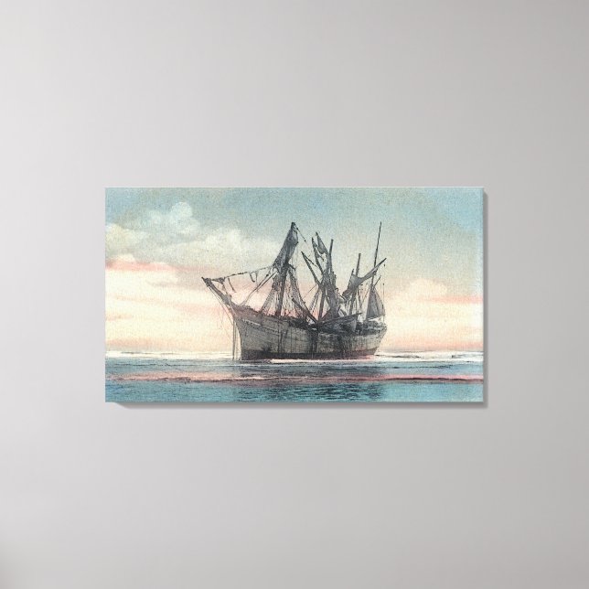 View of the Peter Iredale Shipwreck Canvas Print (Front)