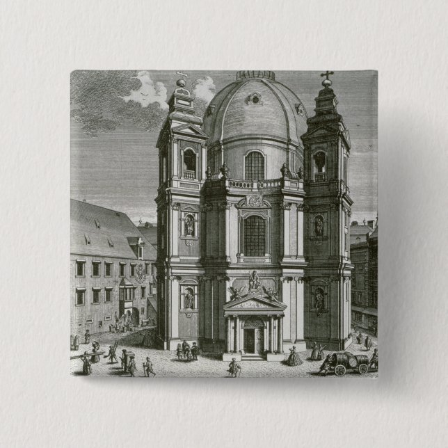 View of the Peterskirche 15 Cm Square Badge (Front)