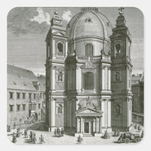View of the Peterskirche Square Sticker