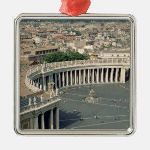View of the piazza metal tree decoration