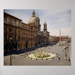 View of the piazza poster
