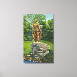View of the Pilgrim Maiden Statue Canvas Print