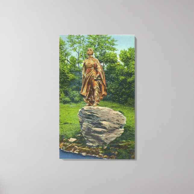 View of the Pilgrim Maiden Statue Canvas Print (Front)
