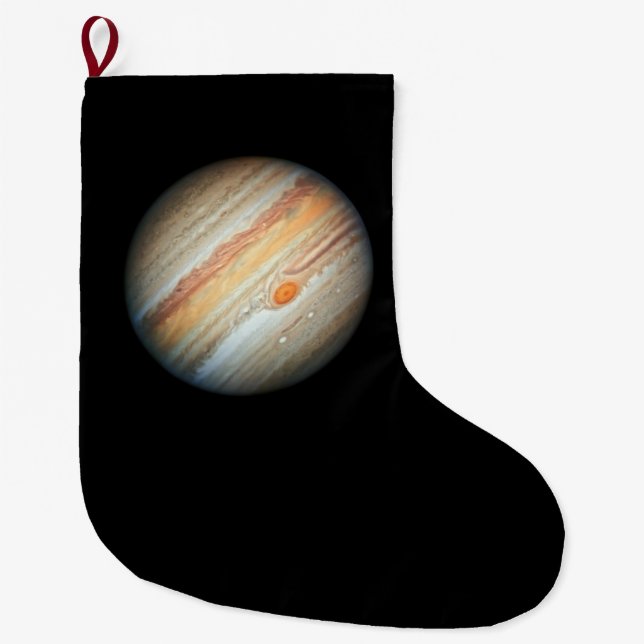View of the Planet Jupiter (Hubble Telescope) Large Christmas Stocking (Front)