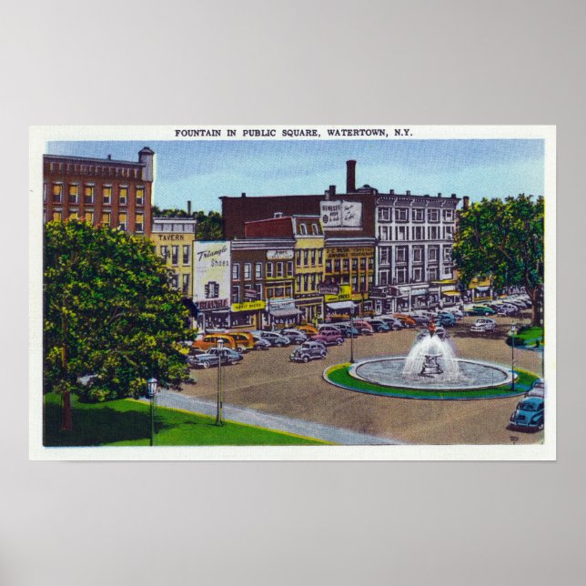 View of the Public Square Fountain Poster (Front)