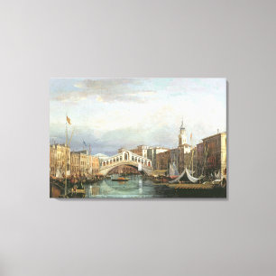 View of the Rialto Bridge in Venice Canvas Print
