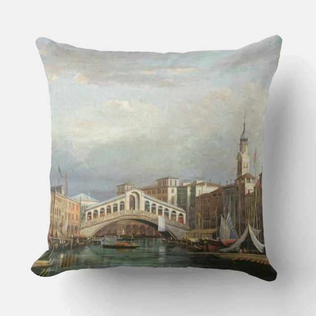 View of the Rialto Bridge in Venice Cushion (Front)
