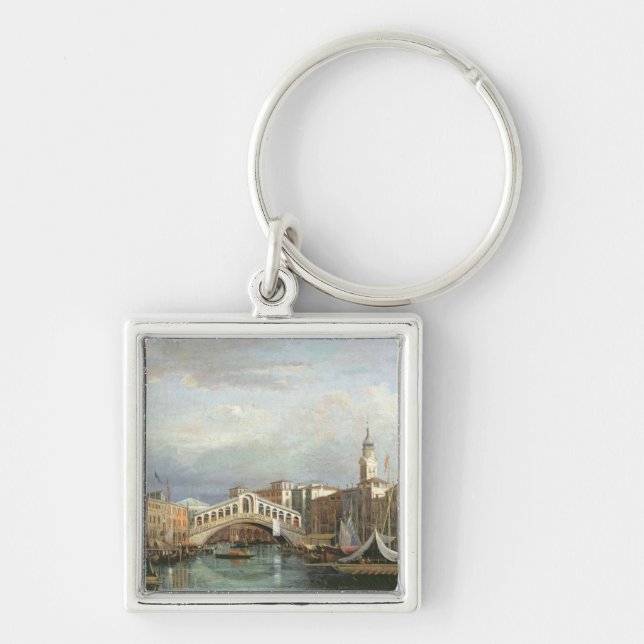 View of the Rialto Bridge in Venice Key Ring (Front)