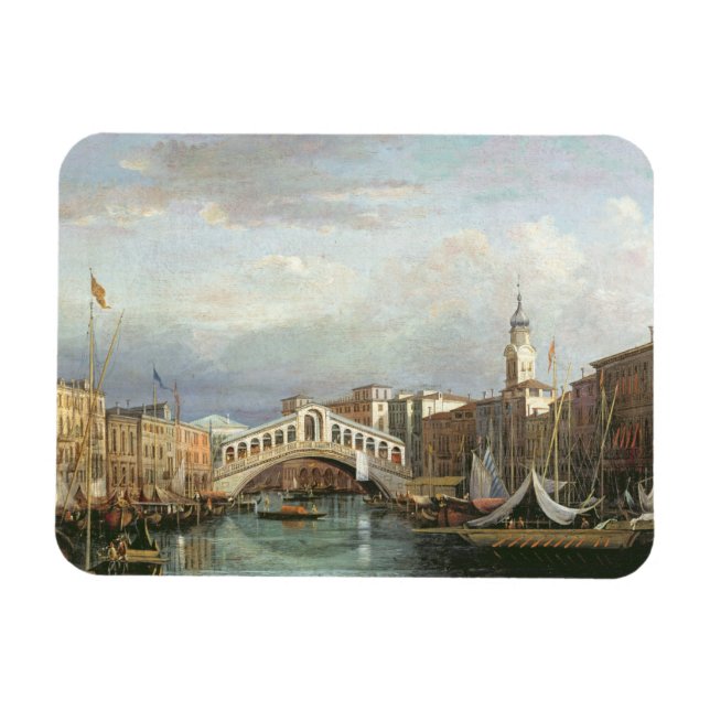 View of the Rialto Bridge in Venice Magnet (Horizontal)