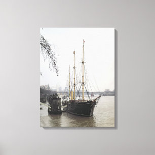View of the River Thames with RRS Discovery Canvas Print