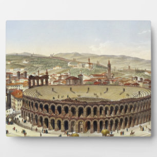 View of the Roman Amphitheatre, Verona, engraved b Plaque