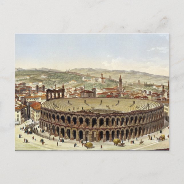 View of the Roman Amphitheatre, Verona, engraved b Postcard (Front)