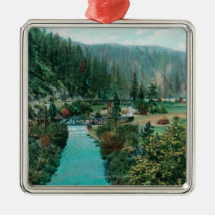 View of the Sacramento River Canyon on SP Metal Tree Decoration
