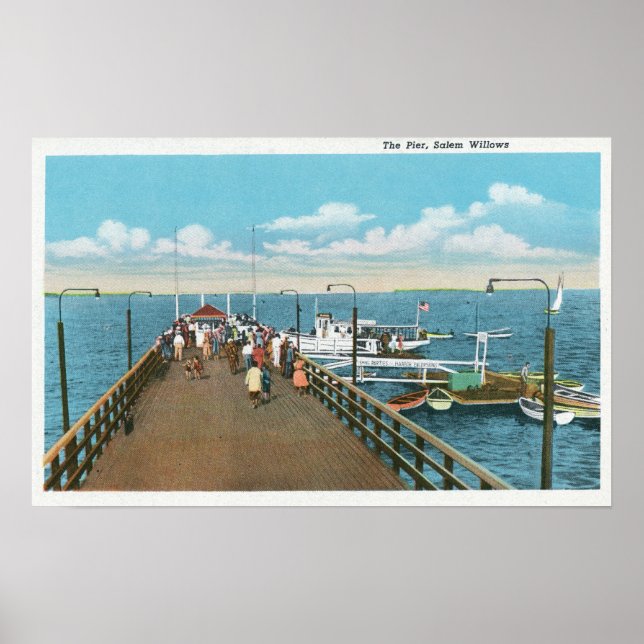 View of the Salem Willows Pier Poster (Front)