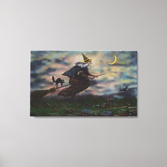 View of the Salem Witch on her Broom Canvas Print (Front)
