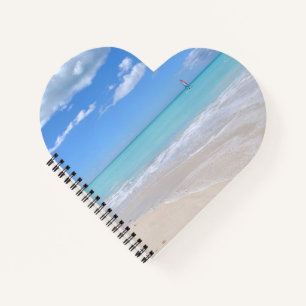 View of the sea from the beach notebook