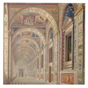 View of the second floor Loggia at the Vatican, wi Tile