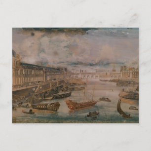 View of the Seine, the Grande Galerie of Louvre Postcard