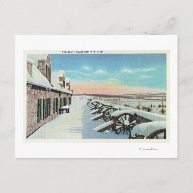 View of the South Platform in Winter Postcard (Front)