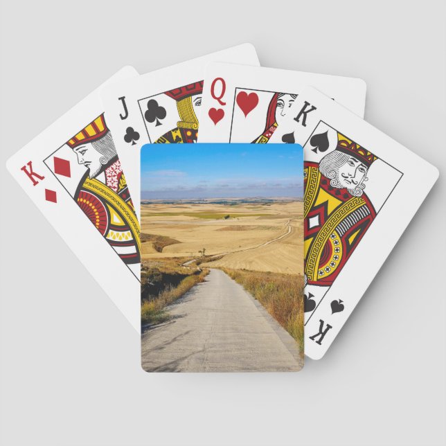 View of the spanish mesetas playing cards (Back)