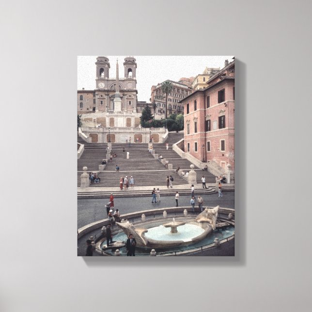 View of the Spanish Steps or Scalinata Canvas Print (Front)