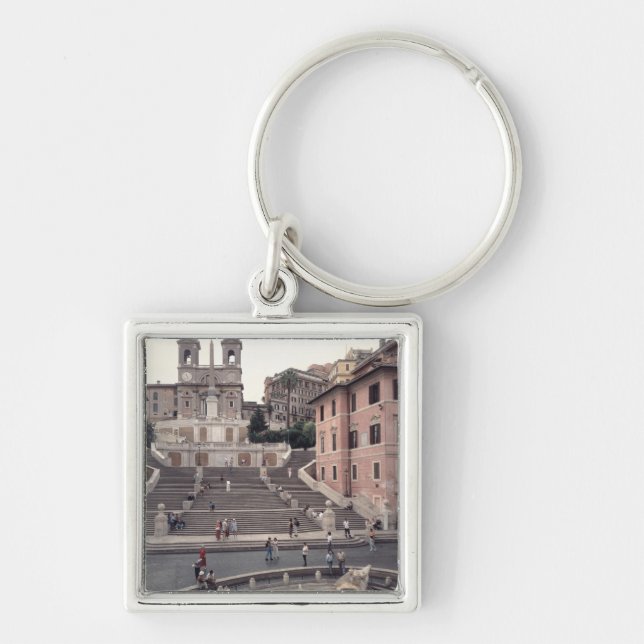 View of the Spanish Steps or Scalinata Key Ring (Front)
