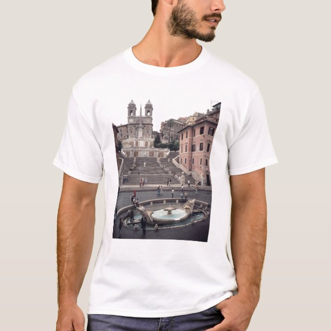 View of the Spanish Steps or Scalinata T-Shirt (Front)