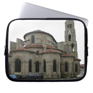 View of the spire of the church (photo) laptop sleeve