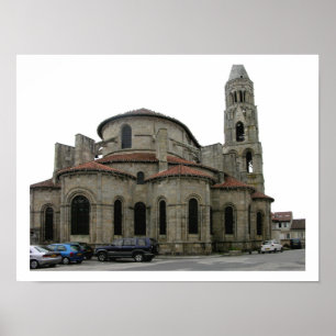 View of the spire of the church (photo) poster