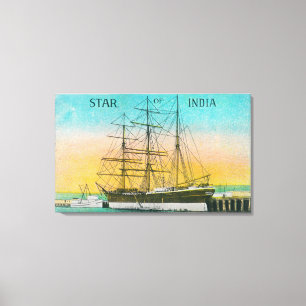 View of the Star of India Boat Docked Canvas Print